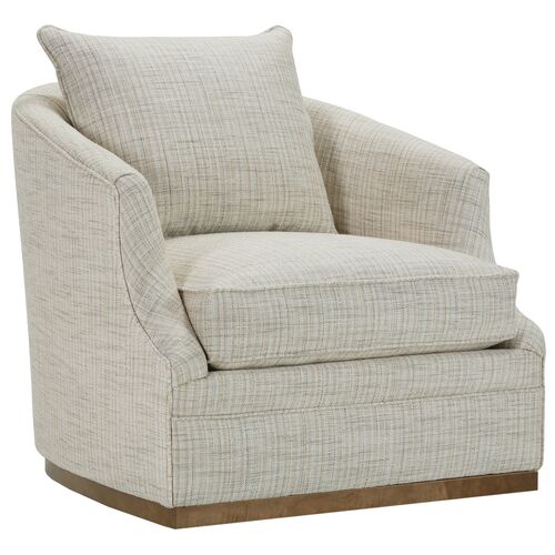 Adley Swivel Chair, Wheat Basketweave