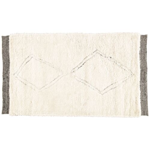 Kinney Hand-Knotted Rug, Ivory/Black~P77451428