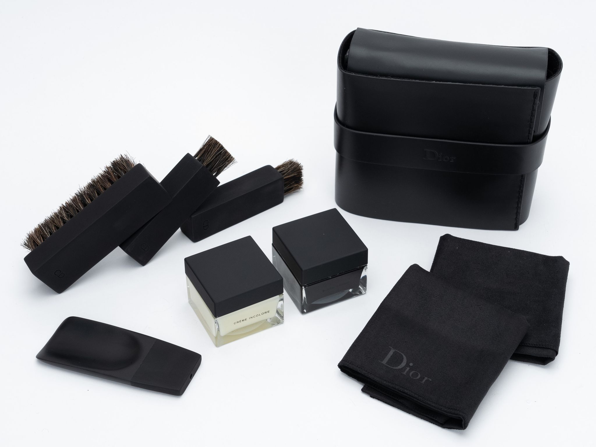Dior NIB Black Leather Travel Shoe Kit~P77666697