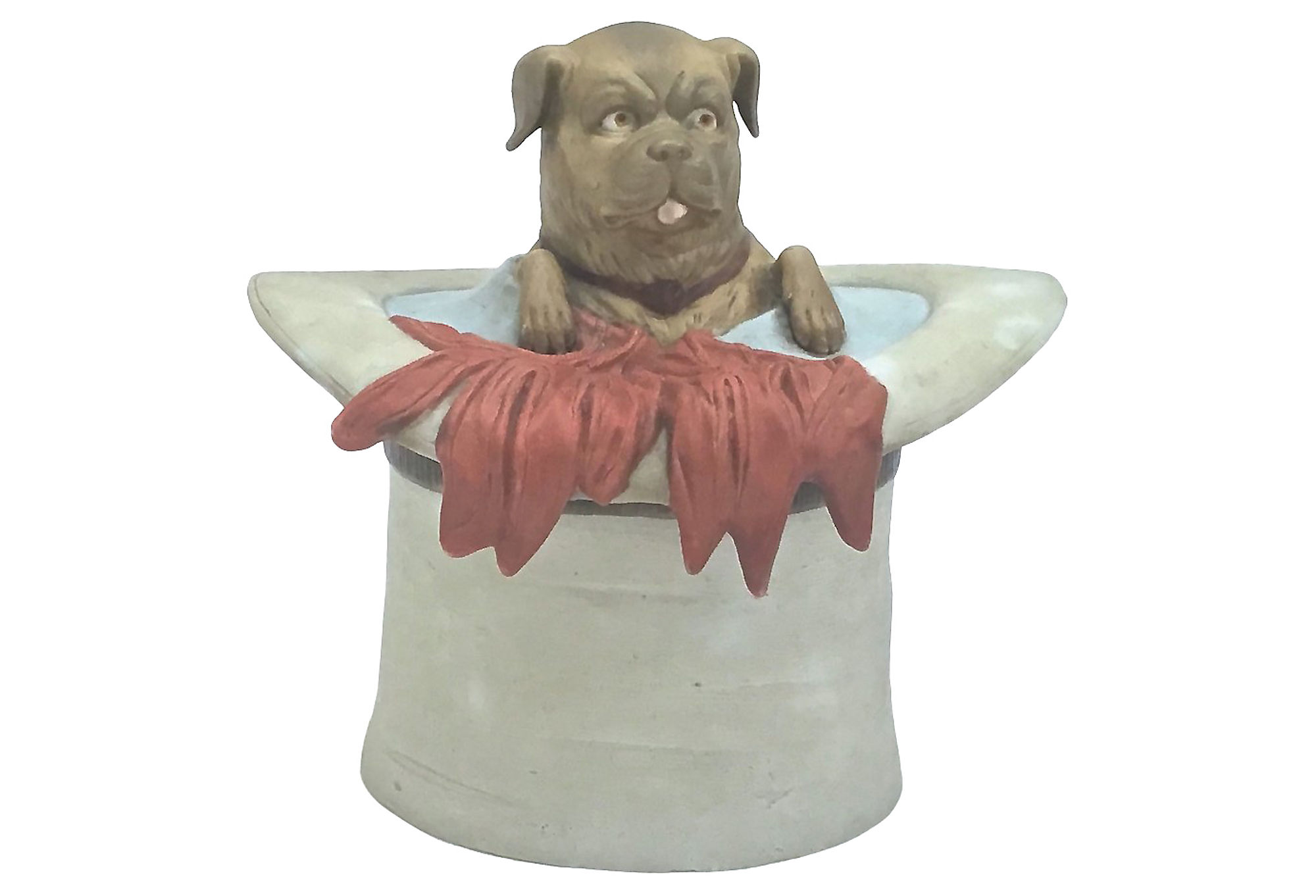 Antique Porcelain Pug in a Hat Jar~P77296591