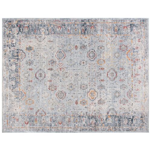 Cassandra Rug, Light Grey/Navy