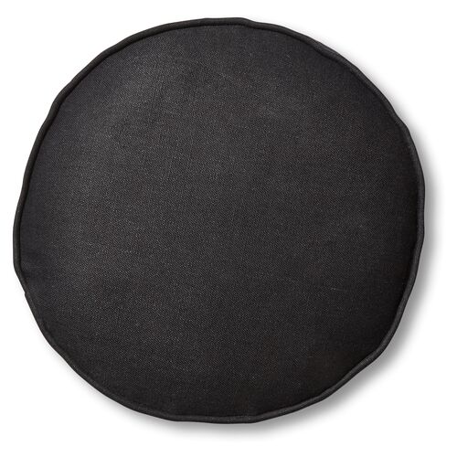 Claire 16x16 Disc Pillow, Black Linen~P77483514
