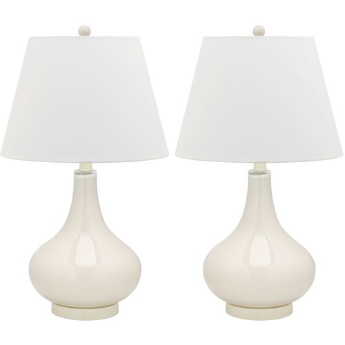 S/2 Samira Table Lamps, White~P46308740