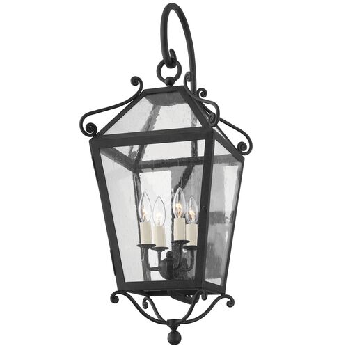 Santa Barbara County Outdoor Wall Sconce, French Iron