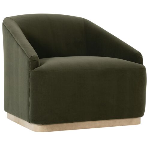 Finch Swivel Chair, Moss Green Velvet