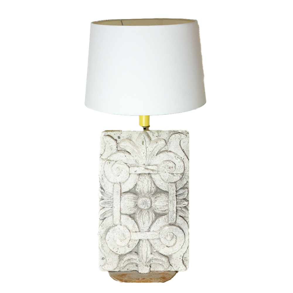 Charming French Cast Stone Lamp~P77718651