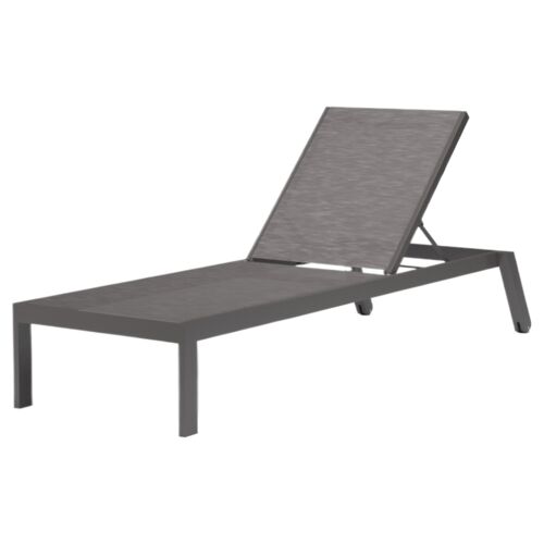 Evandor Outdoor Aluminum Stackable Chaise Lounge, Graphite