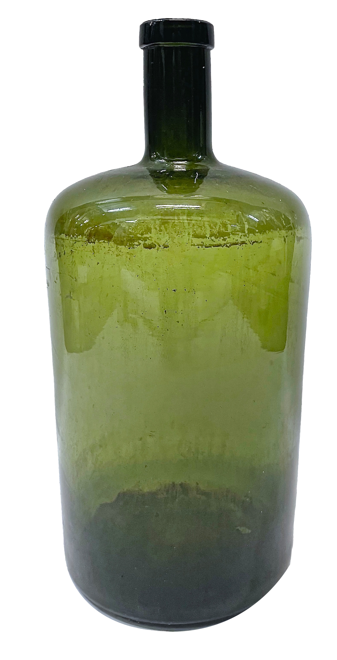 Large Antique Tapered Green Glass Bottle