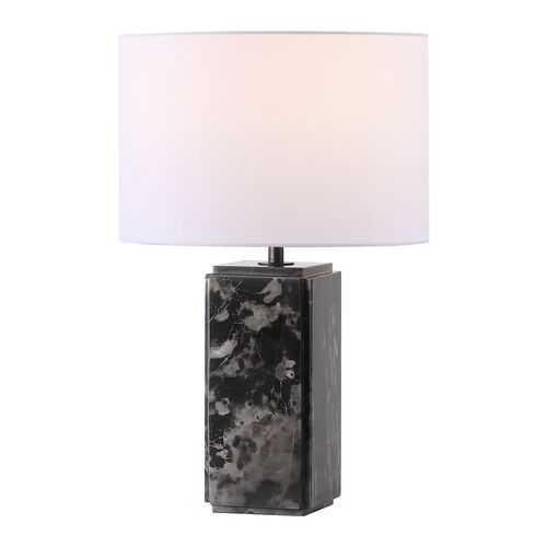 Osheneth Tall Marble Table Lamp, Black/White