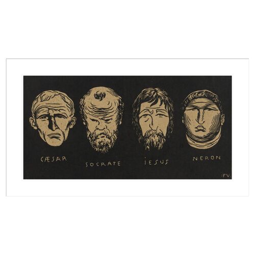 Caesar Socrates Jesus Nero by Félix Emile-Jean Vallotton Framed Print