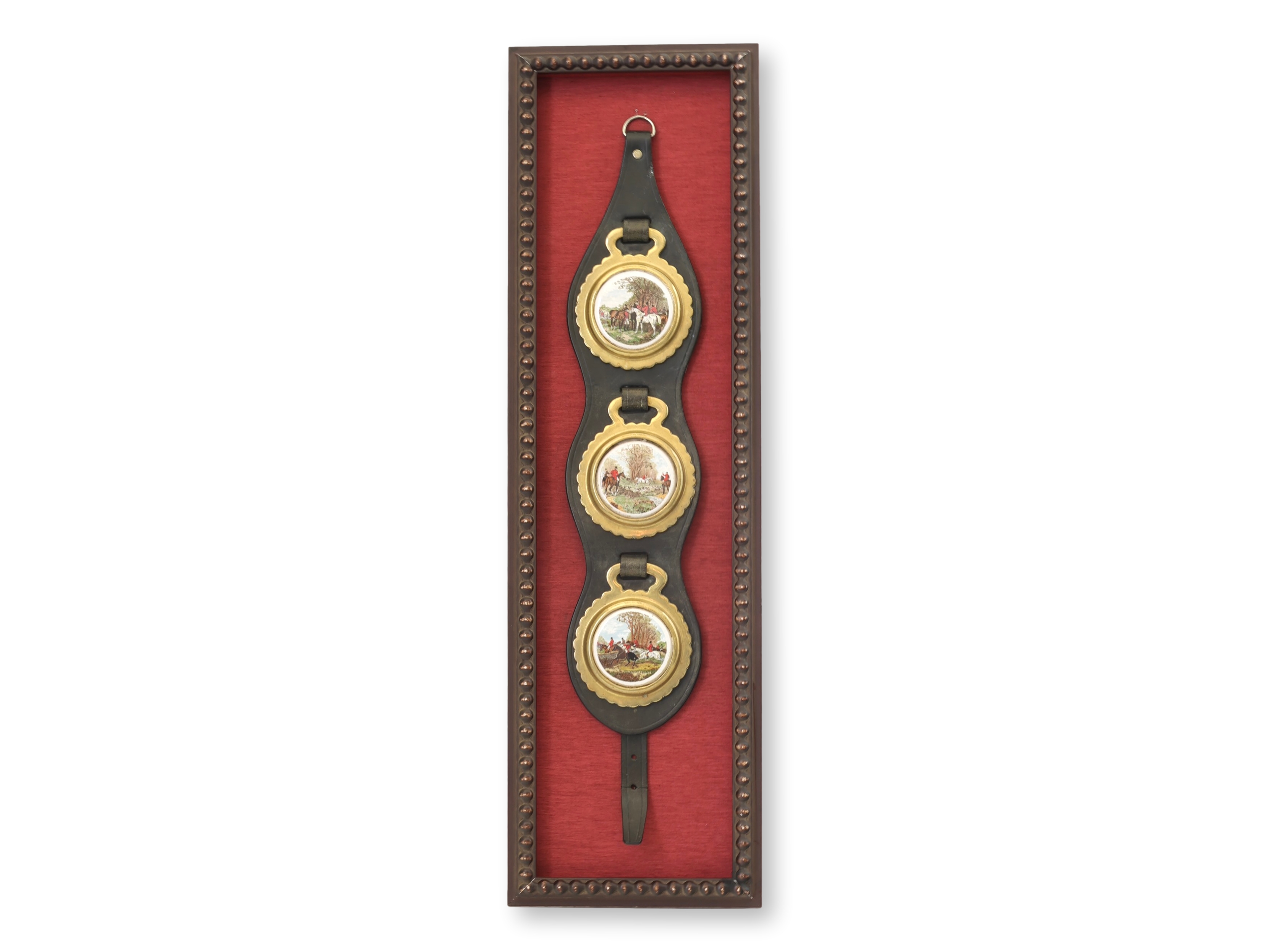 Framed English Hunt Scene Horse Brass~P77739125