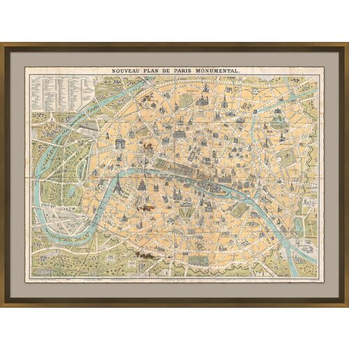Paris Map Maps, Bronze Leaf~P77519438