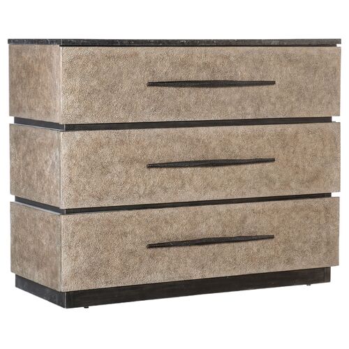 Melange 3-Drawer Stacked Chest, Black/Taupe