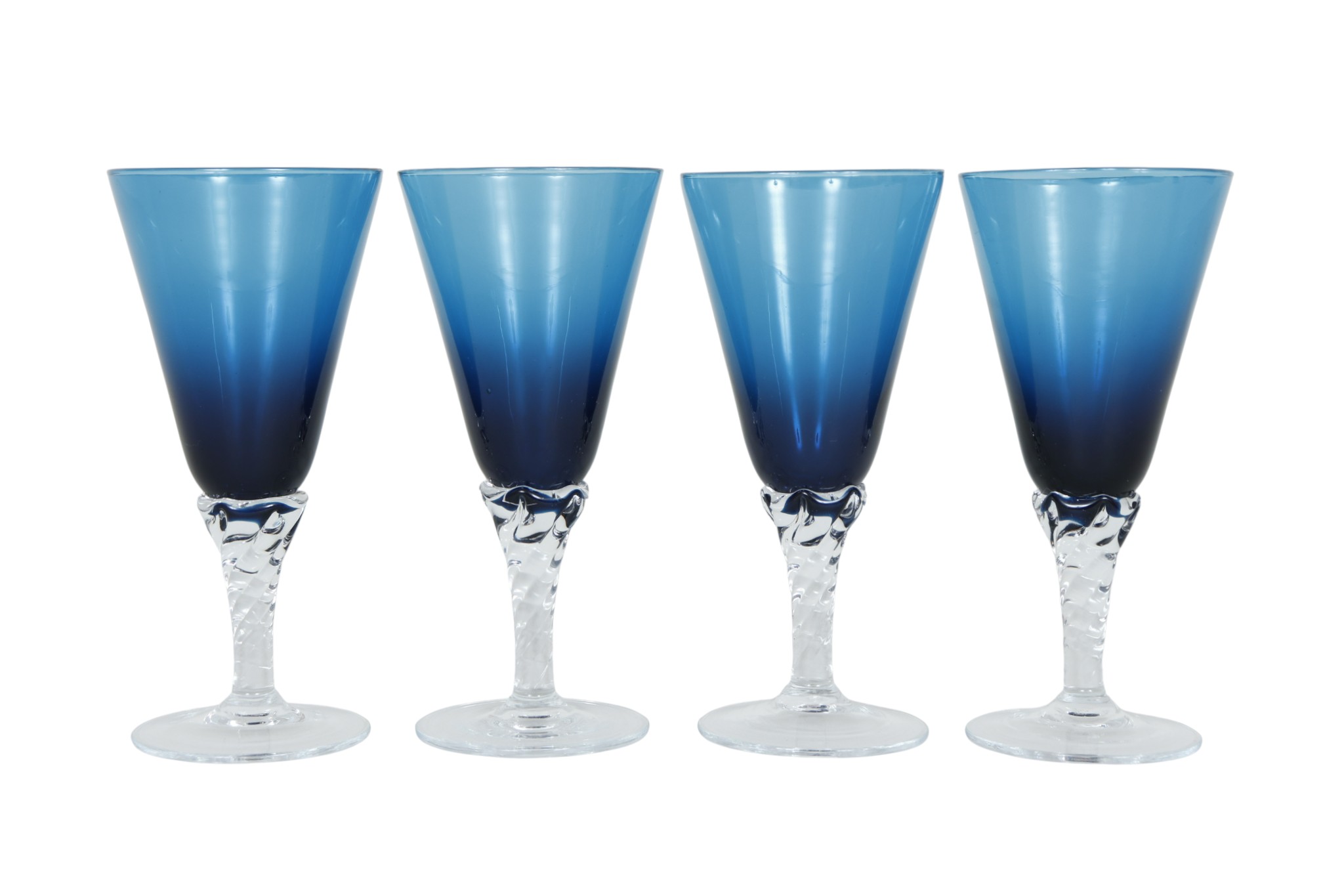 1950’s Empoli Blue Cocktail Glasses, S/4~P77756123