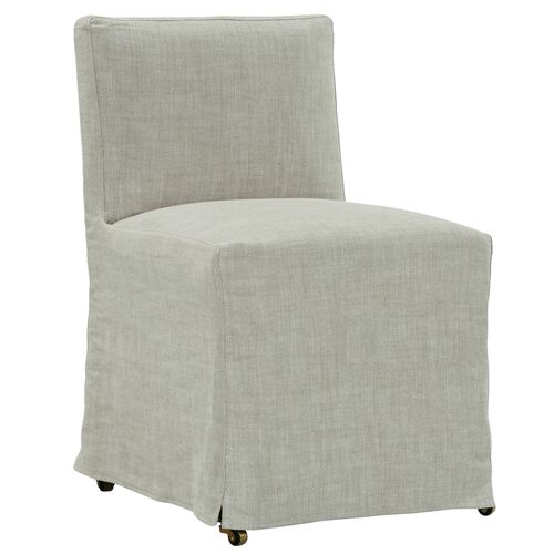 Charli Slipcover Dining Chair, Natural Linen