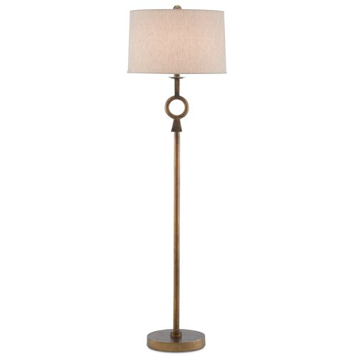 Germaine Floor Lamp, Antique Brass/Natural~P77594747
