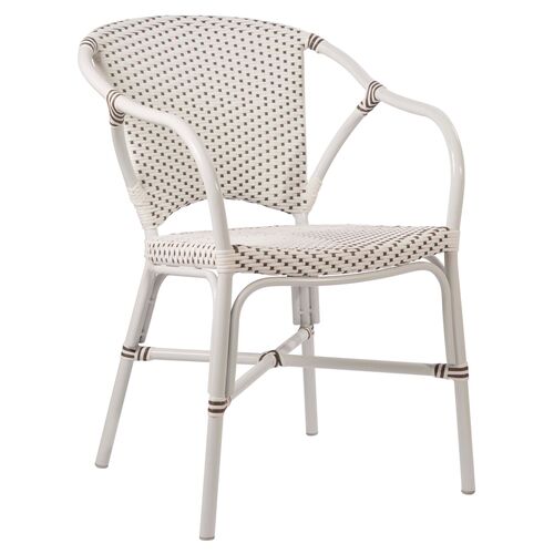 Valerie Outdoor Bistro Chair, White/Cappuccino~P77497206