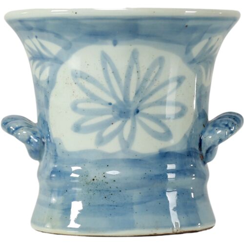 Jasira Floral and Leaf Motif Decorative Vase, Blue/White Jasira Floral and Leaf Motif Decorative Vase, Blue/White