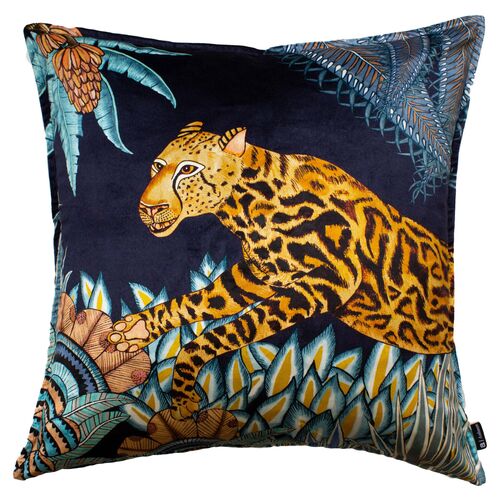 Cheetah Kings 24x24 Pillow, Tanzanite Velvet~P77589390