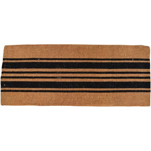 24x60 Black & Natural Stripes Doormat~P77635996