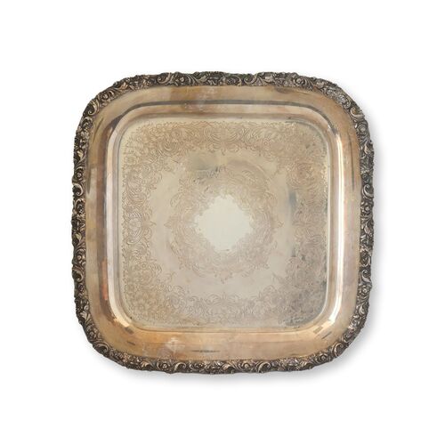 English Silver-Plate Serving / Bar Tray~P77689670