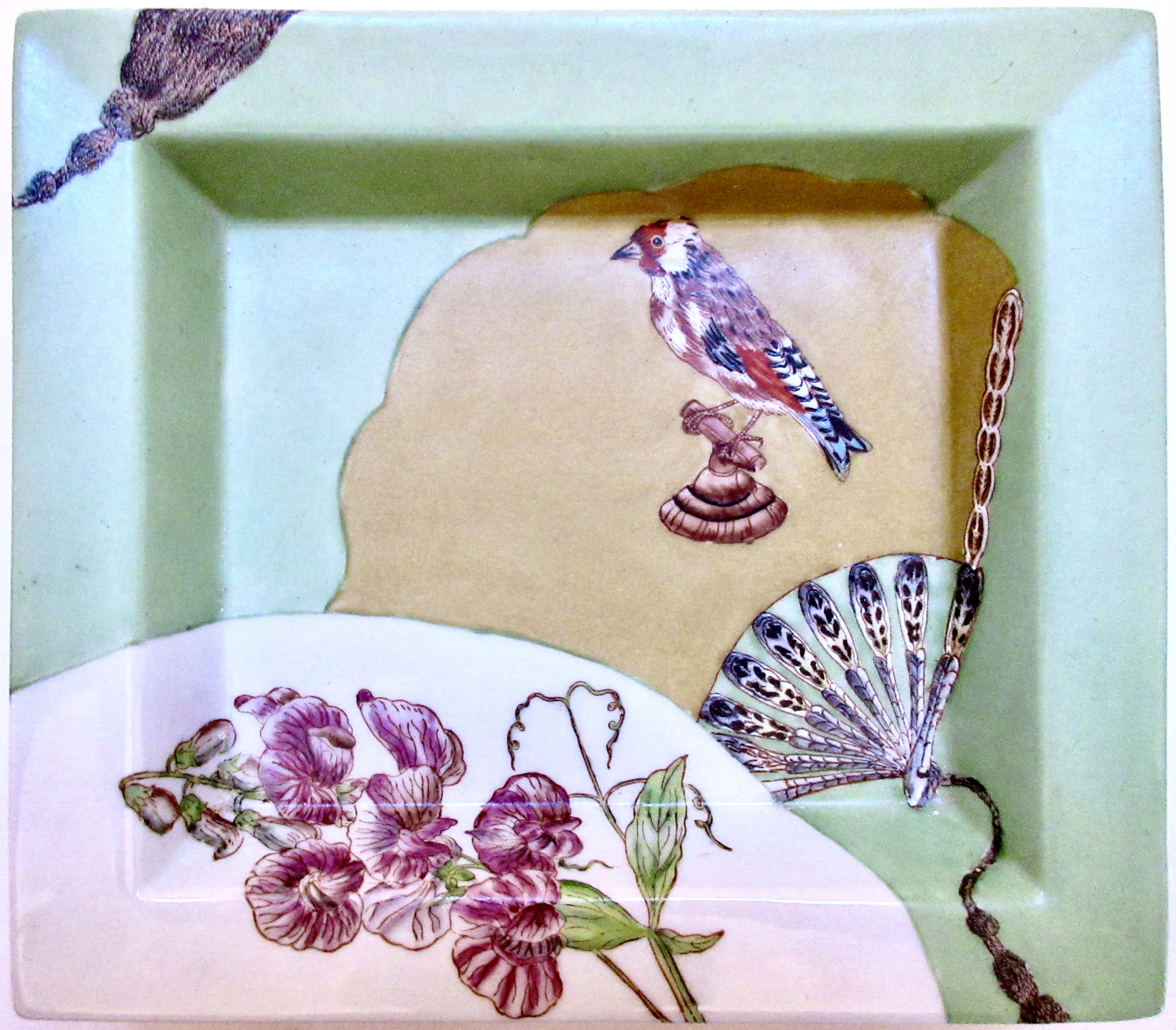 Porcelain Bird and Fan Tray~P77681938