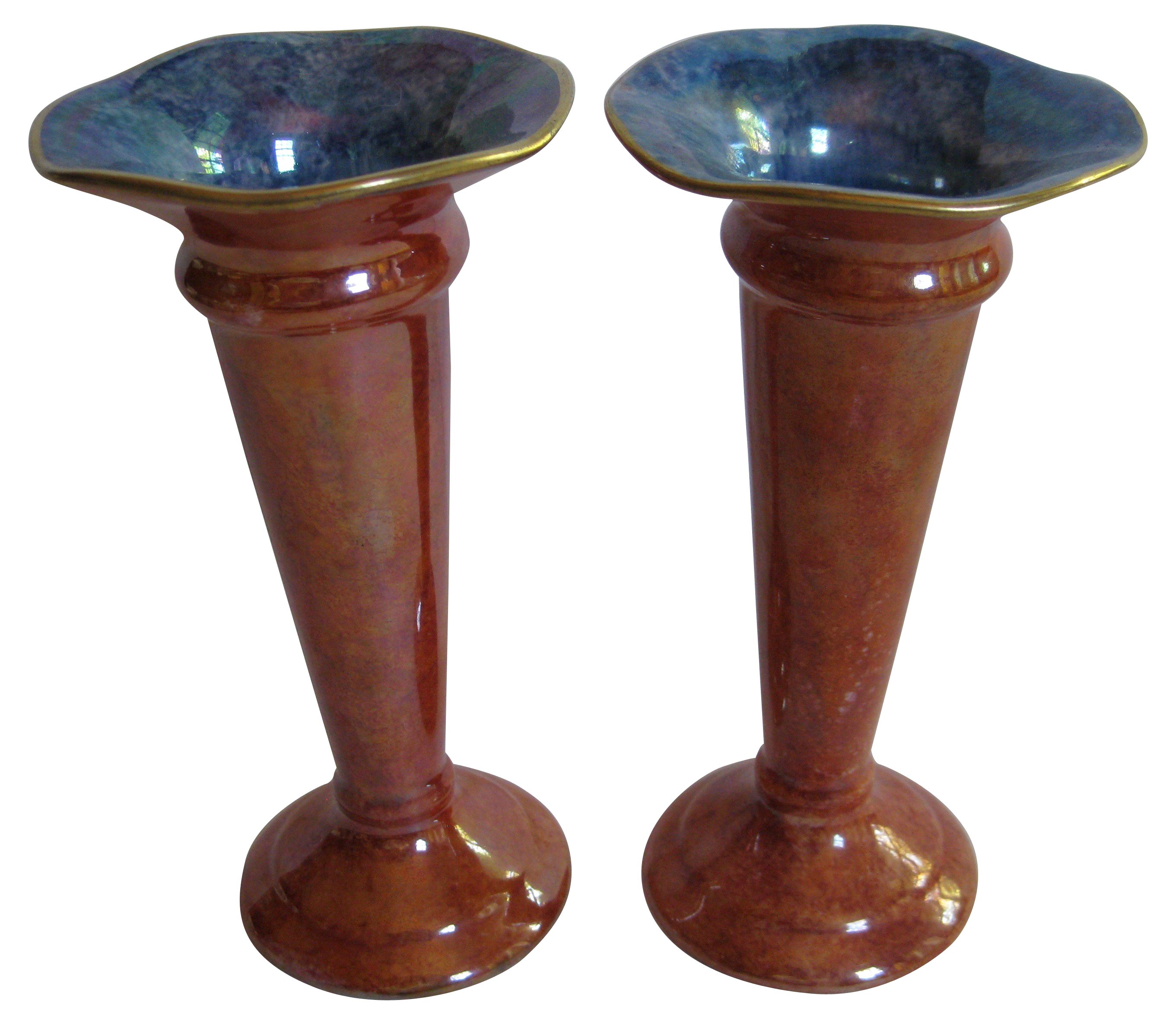 English Art Deco Trumpet Vases, Pair~P77117200