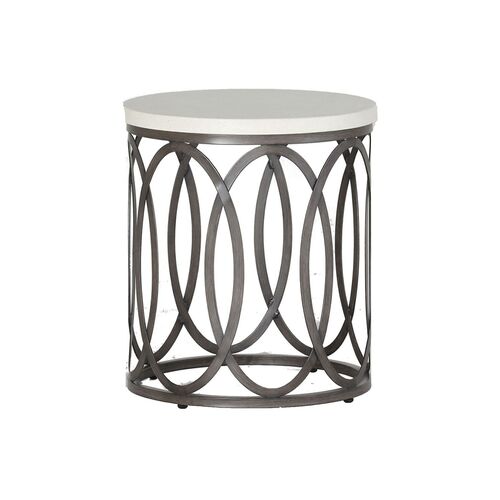 Ella Outdoor Side Table, Slate Gray/White Superstone~P77462009