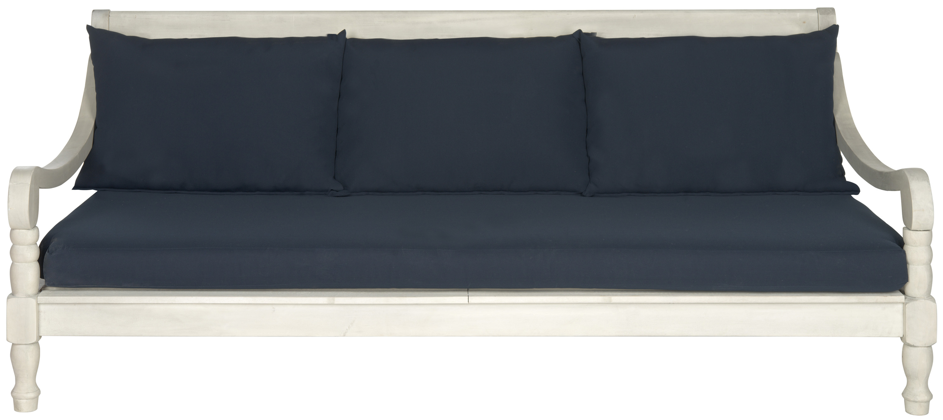 Newport 72" Outdoor Daybed, Navy/White~P60894687