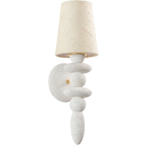 Cullen Ceramic Wall Sconce, Gypsum Clay/Saguran