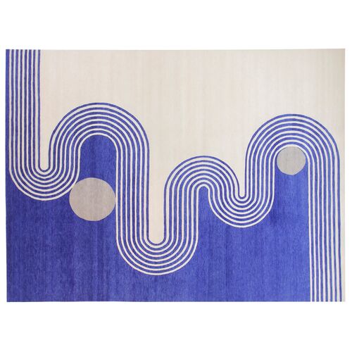 Annie Rug, 9x12, Blue