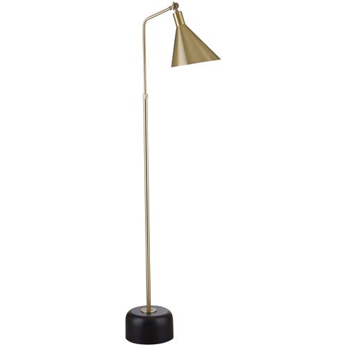 Philip Floor Lamp, Brass/Black