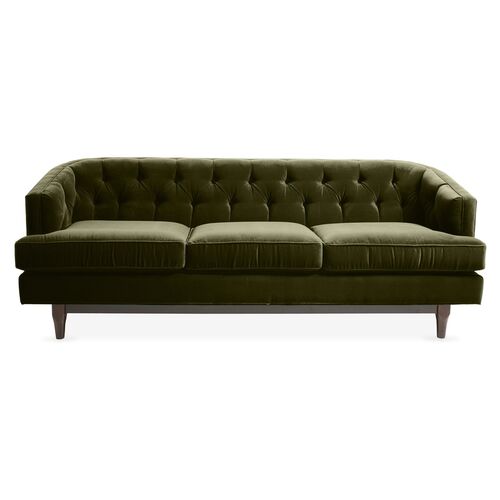 Moss Green Velvet Sofa
