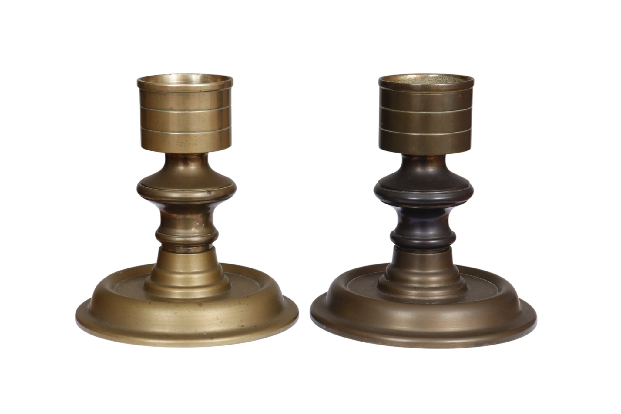 Brass Chamber Stick Candle Holders, Pair Brass Chamber Stick Candle Holders, Pair~P77753097