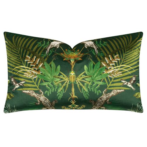 Juniper 13x22 Lush Paradise Lumbar Pillow, Green
