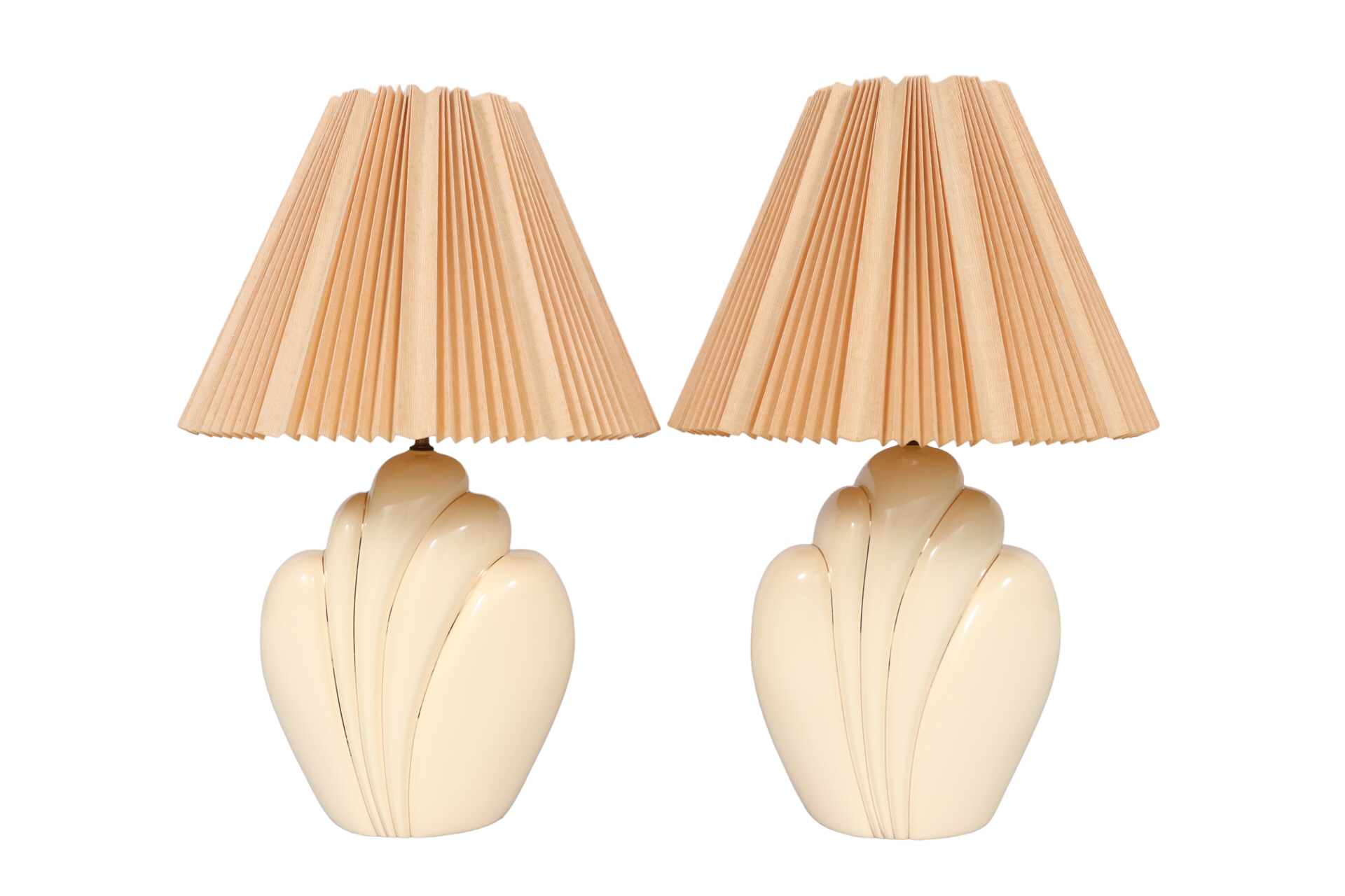 Sculptural Ceramic Table Lamps - a Pair