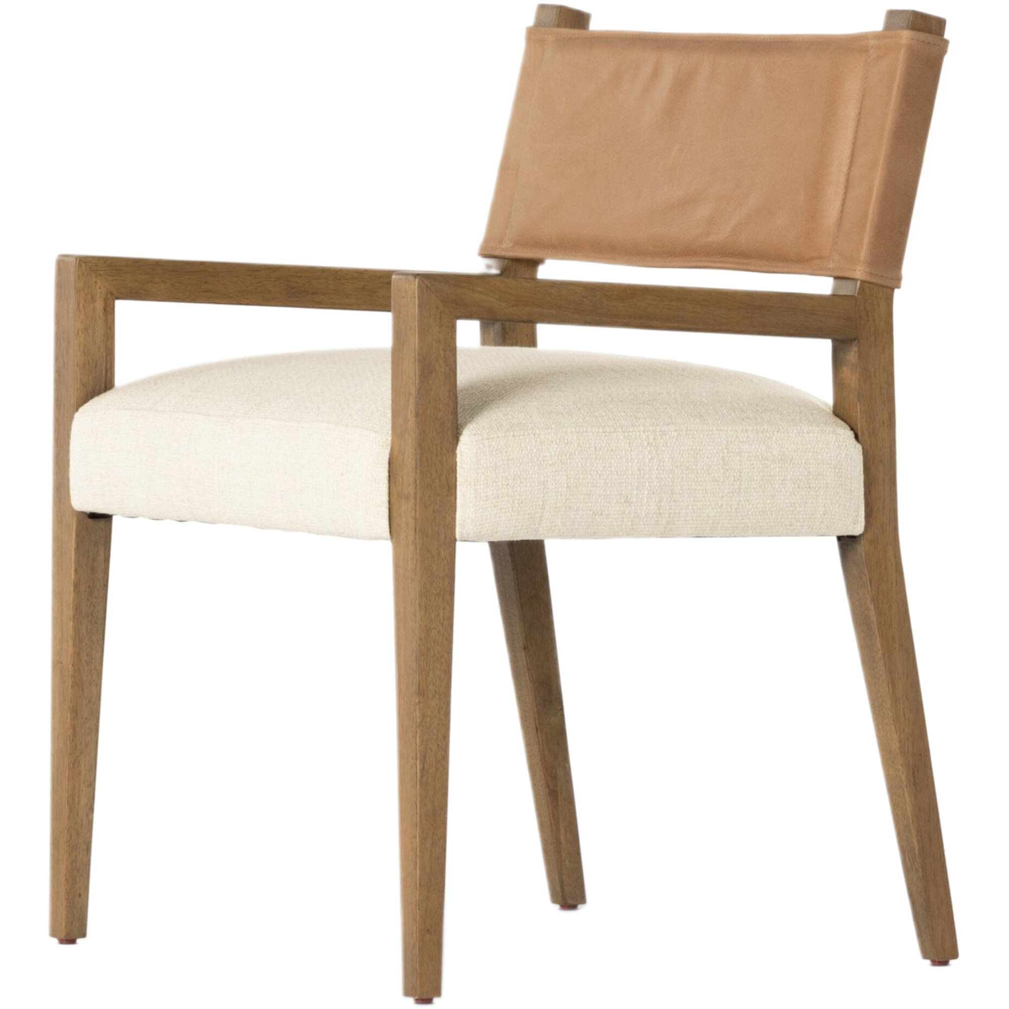 Parker Leather Back Linen Dining Armchair