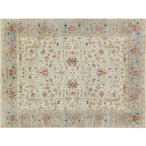 Antique Weave Serapi hand-knotted Rug, Ivory/Blue~P77649850