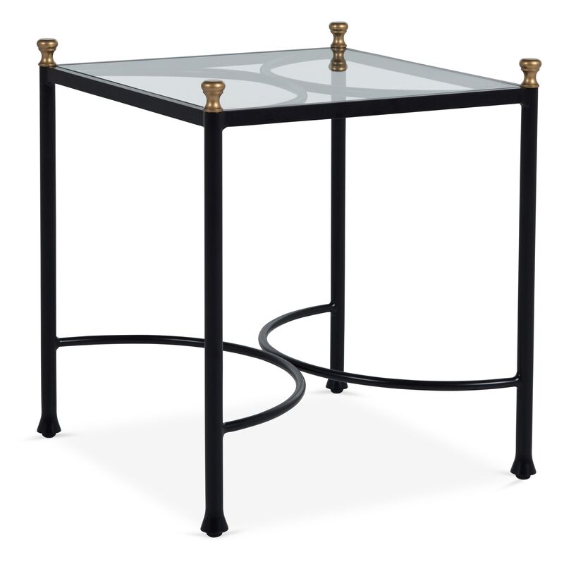 Frances Side Table, Black/Antiqued Gold