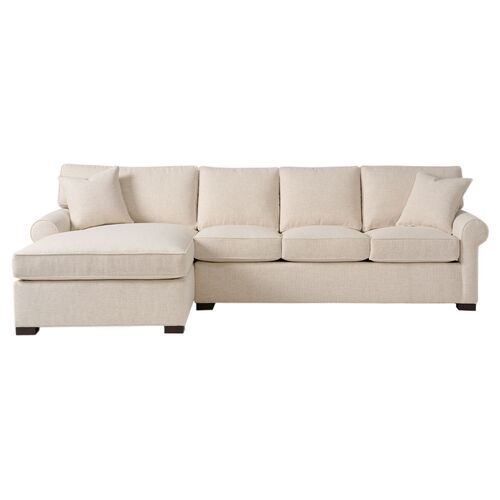 Jackie Sectional Chaise, Sand Crypton Performance