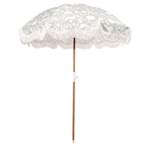 Flora Holiday Beach Umbrella, Sage/White~P77628590