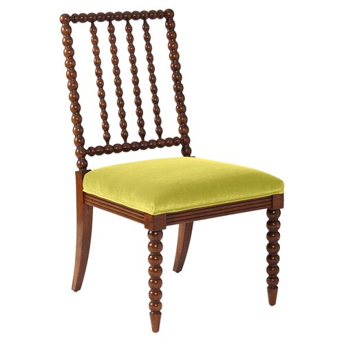 Barton Spindle Side Chair, Chartreuse Velvet Barton Spindle Side Chair, Chartreuse Velvet~P77383534