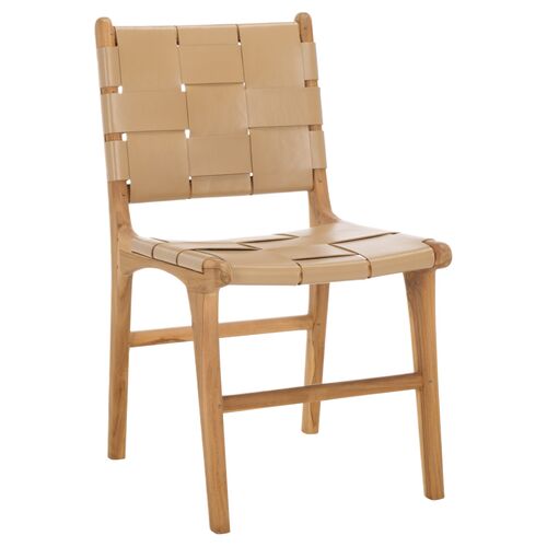 S/2 Cassaphina Woven Leather Chairs