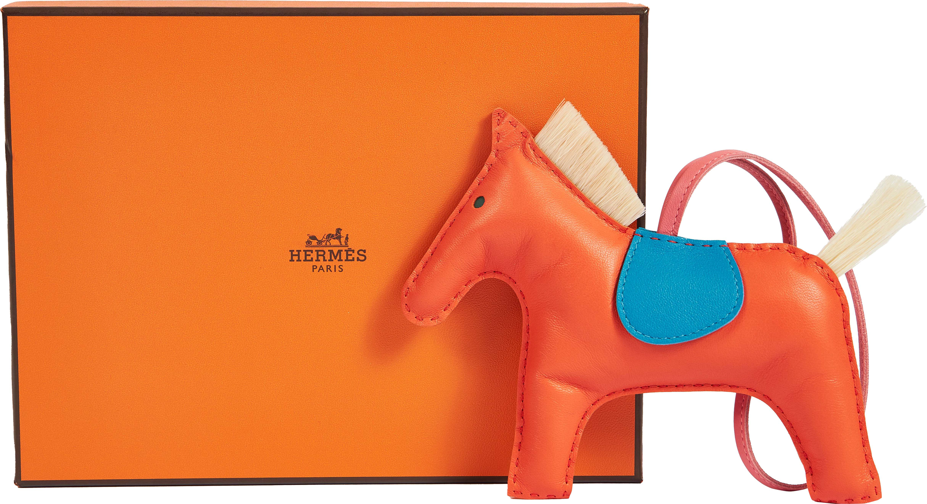 Hermès Orange Horsehair Rodeo Bag Charm~P77561571