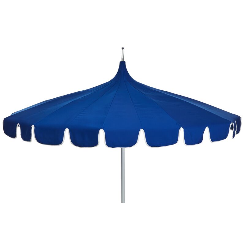 Aya Patio Umbrella, Blue/White