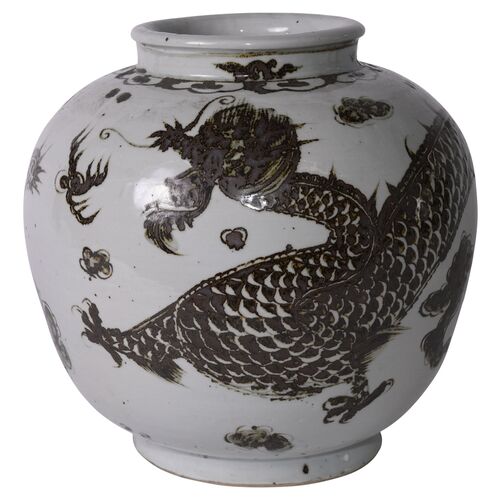 24" Dragon Jar, Brown~P77585041