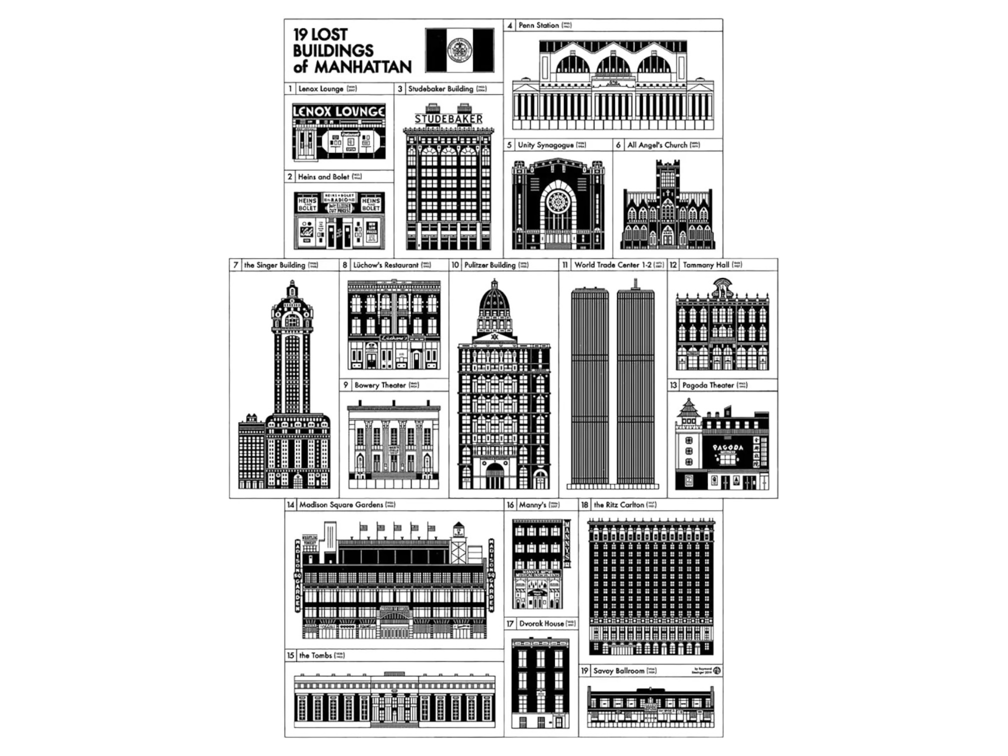 Demolished Buildings of Manhattan Poster~P77571920