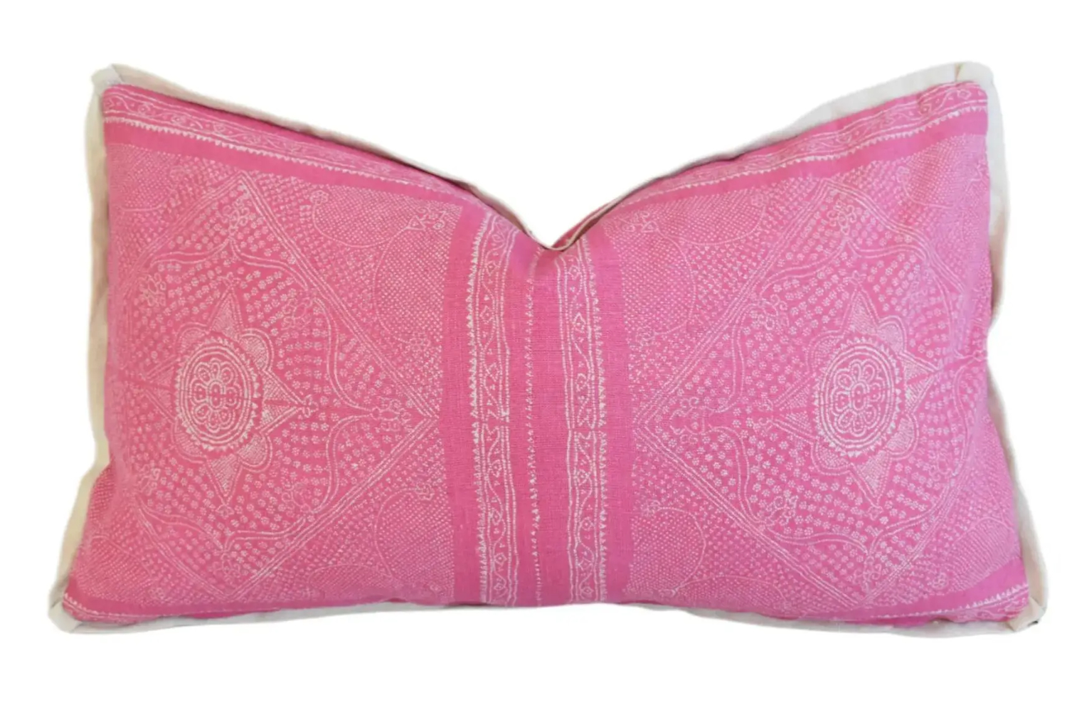Pink White Raoul Textiles Floral Pillow~P77737901