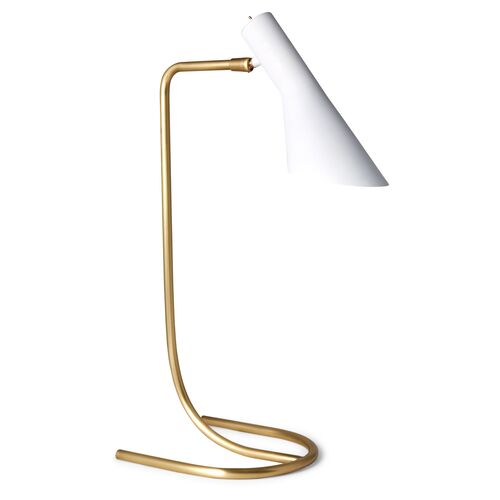 Penelope Task Lamp, Brass/White~P77353925