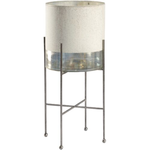 Ragsdale Iron Glass Candleholder, Cream
